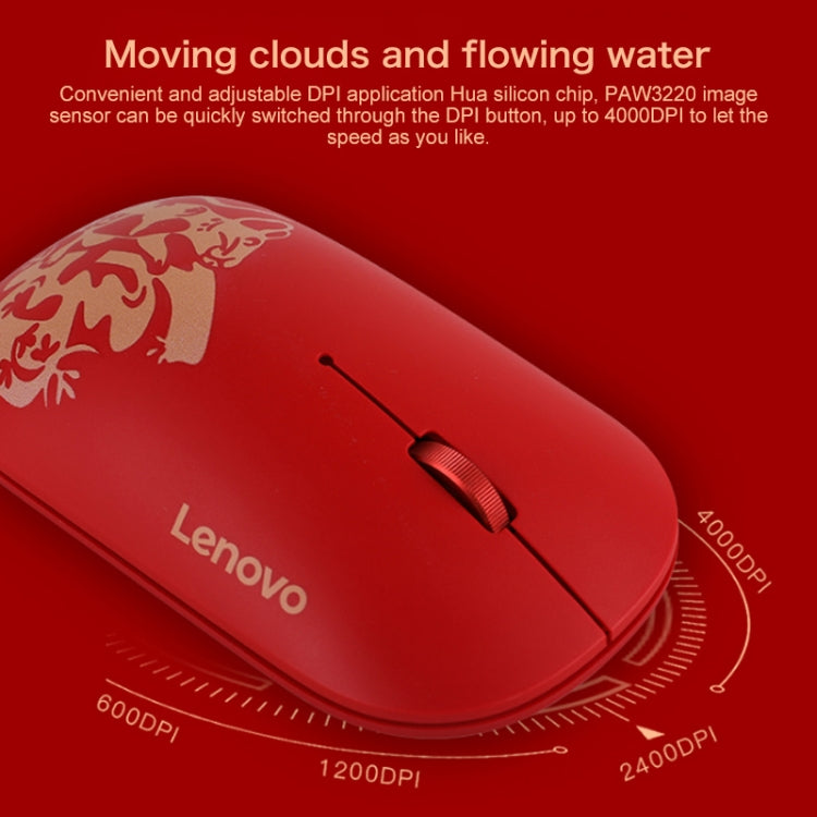 Lenovo Air Handle Lightweight Portable Mute Wireless Mouse, Blessing Mouse Version (Red) - Wireless Mice by Lenovo | Online Shopping South Africa | PMC Jewellery | Buy Now Pay Later Mobicred