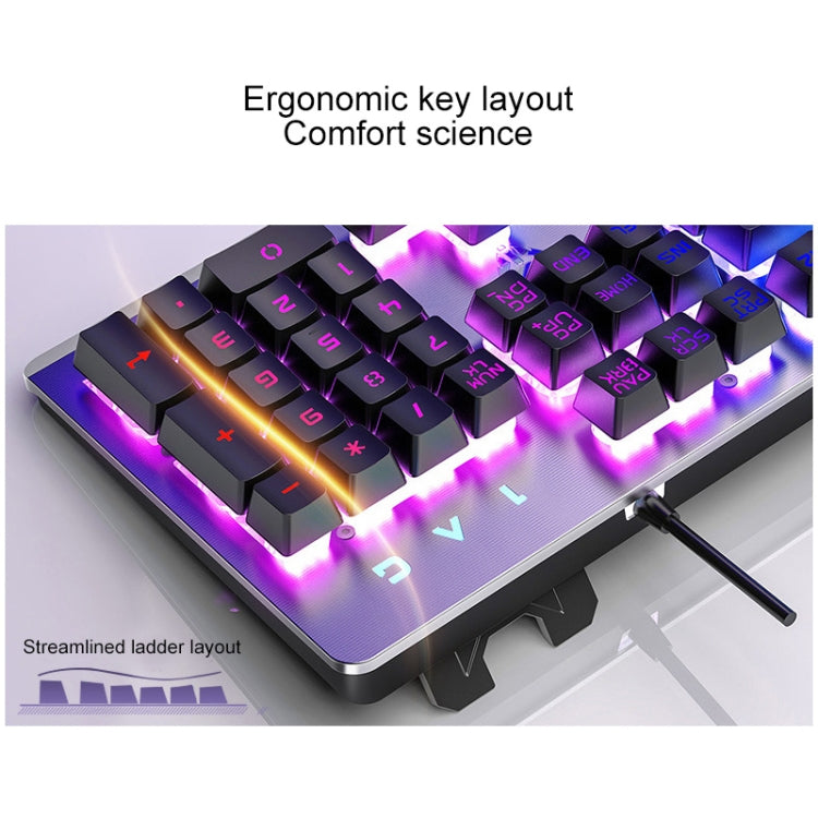 YINDIAO K002 USB Wired Mechanical Feel Orange Backlight Keyboard + Optical Mouse + Headset Set(Black) - free shipping - PMC Jewellery - Order now!