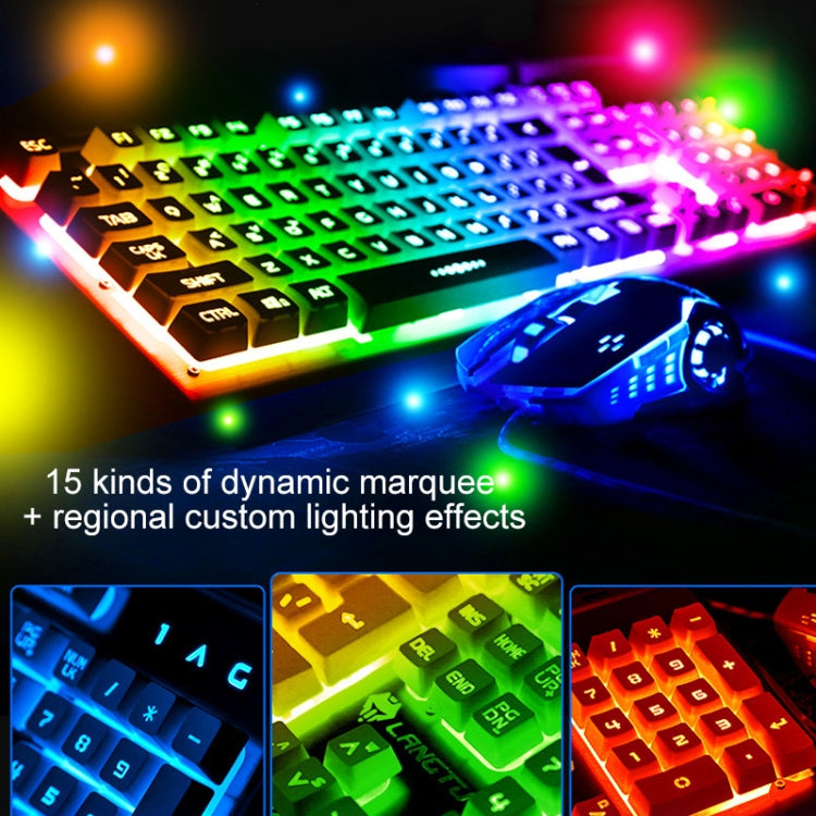 YINDIAO K002 USB Wired Mechanical Feel Sound Control RGB Backlight Keyboard + Optical Silent Mouse + Headset Set(Black) - Wired Keyboard by YINDIAO | Online Shopping South Africa | PMC Jewellery | Buy Now Pay Later Mobicred