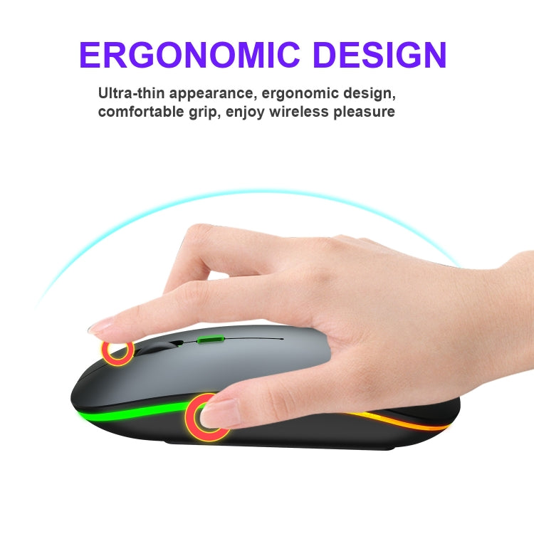 HXSJ M40 4 Key 2.4G Colorful Wireless Silent Mouse (Black) - Wireless Mice by HXSJ | Online Shopping South Africa | PMC TechLife | Buy Now Pay Later Mobicred