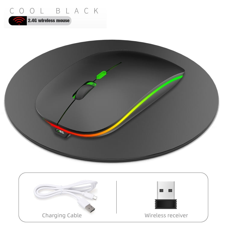 HXSJ M40 4 Key 2.4G Colorful Wireless Silent Mouse (Black) - Wireless Mice by HXSJ | Online Shopping South Africa | PMC TechLife | Buy Now Pay Later Mobicred