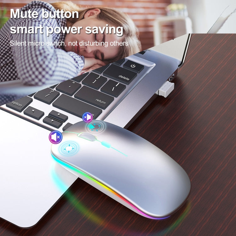 HXSJ M40 4 Key 2.4G Colorful Wireless Silent Mouse (Silver) - Wireless Mice by HXSJ | Online Shopping South Africa | PMC Jewellery | Buy Now Pay Later Mobicred