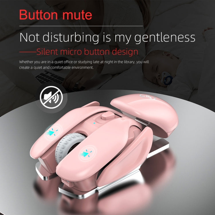 HXSJ T37 2.4GHz 1600dpi 3-modes Adjustable Wireless Mute Mouse (Pink) - Wireless Mice by HXSJ | Online Shopping South Africa | PMC Jewellery | Buy Now Pay Later Mobicred