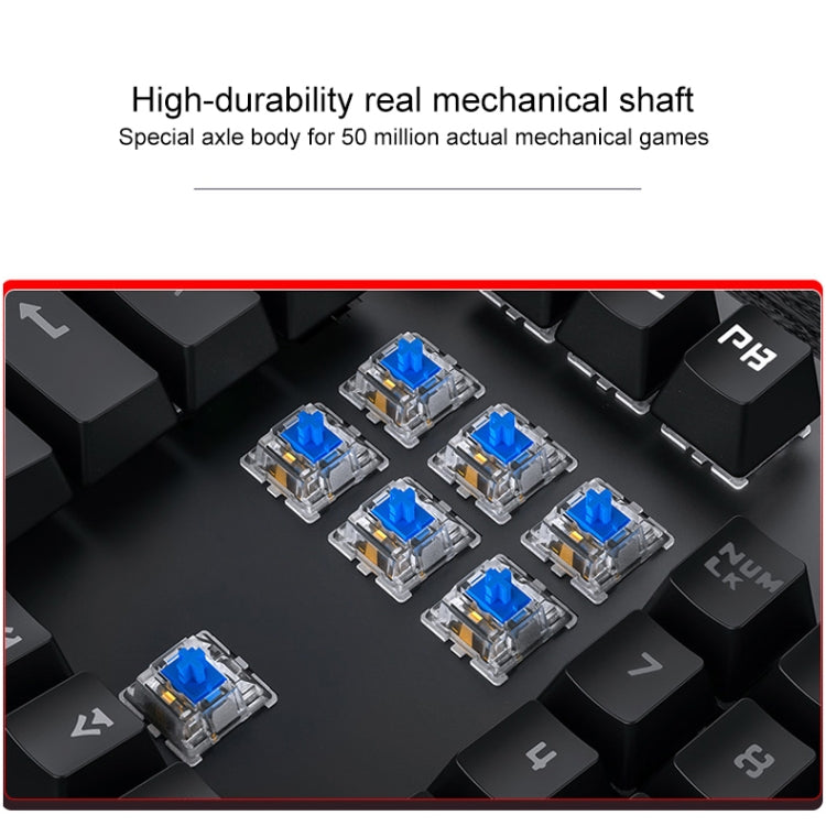 YINDIAO Electroplating Punk Mixed Light USB Mechanical Gaming Wired Keyboard, Tea Shaft (Black) - Wired Keyboard by YINDIAO | Online Shopping South Africa | PMC Jewellery | Buy Now Pay Later Mobicred