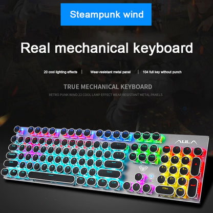 AULA S2016 104-keys Square Key Cap Mixing Light Mechanical Blue Switch Metal Panel Wired USB Gaming Keyboard, Length: 1.6m - Wired Keyboard by AULA | Online Shopping South Africa | PMC Jewellery | Buy Now Pay Later Mobicred