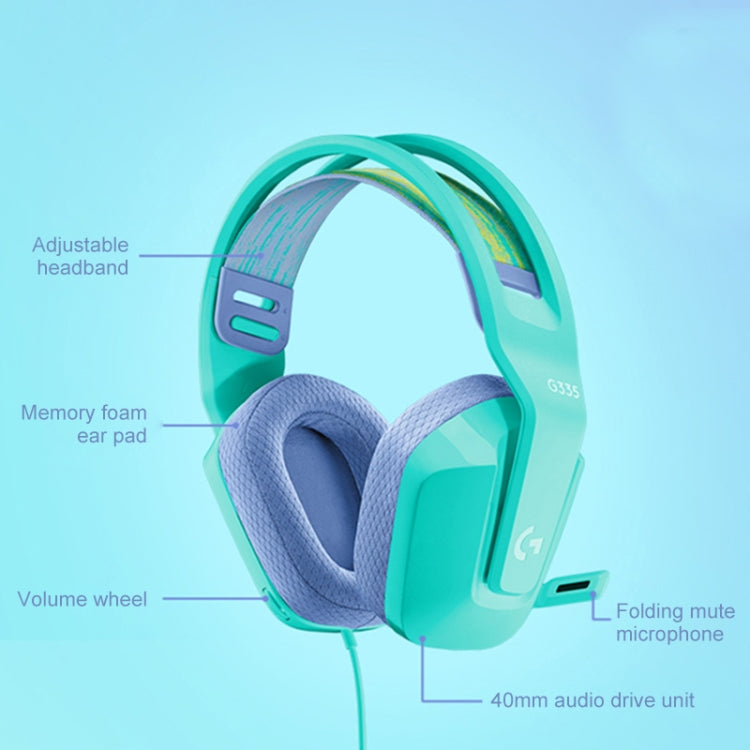 Logitech G335 Foldable Wired Gaming Headset with Microphone (Green) - free shipping - PMC Jewellery - Order now!