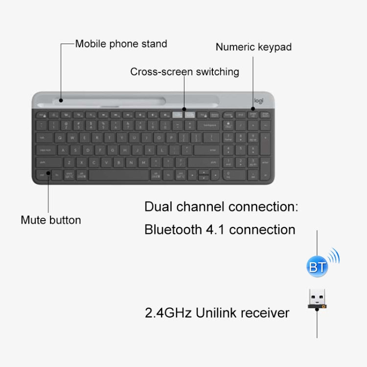 Logitech K580 Dual Modes Thin and Light Multi-device Wireless Keyboard with Phone Holder (White) - free shipping - PMC Jewellery - Order now!
