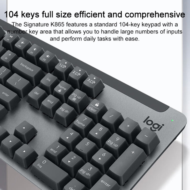 Logitech K865 104 Keys Wireless Bluetooth Mechanical Keyboard, Red Shaft (Black) - free shipping - PMC Jewellery - Order now!