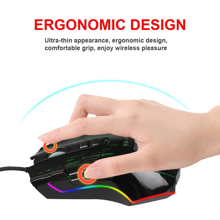HXSJ J500 7 Keys RGB Programmable Display Screen Gaming Wired Mouse - free shipping - PMC Jewellery - Order now!