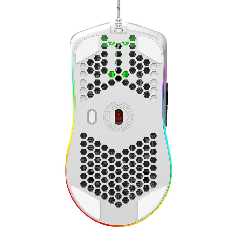 HXSJ J900 6 Keys RGB Lighting Programmable Gaming Wired Mouse (White) - Wired Mice by HXSJ | Online Shopping South Africa | PMC Jewellery | Buy Now Pay Later Mobicred