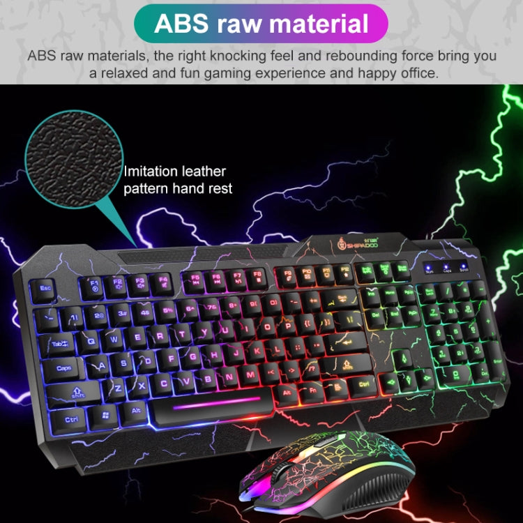 SHIPADOO D620 104-key Wired RGB Color Cracked Backlight Gaming Keyboard Mouse Kit for Laptop, PC - Wired Keyboard by SHIPADOO | Online Shopping South Africa | PMC TechLife | Buy Now Pay Later Mobicred