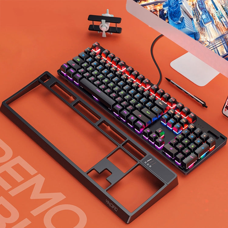 YINDIAO K300 USB Detachable Panel Mechanical Lighting Blue Shaft Gaming Wired Keyboard(Black) - free shipping - PMC Jewellery - Order now!