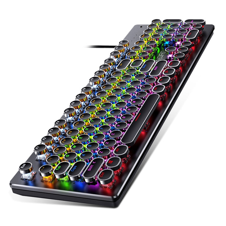 YINDIAO Electroplating Punk Mixed Light USB Mechanical Gaming Wired Keyboard, Blue Shaft (White) - free shipping - PMC Jewellery - Order now!