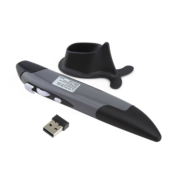 PR-03 2.4G USB Receiver Adjustable 1600 DPI Wireless Optical Pen Mouse for Computer PC Laptop Drawing Teaching(Grey) - Wireless Mice by PMC Jewellery | Online Shopping South Africa | PMC Jewellery | Buy Now Pay Later Mobicred