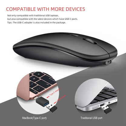 HXSJ M90 2.4GHz Ultrathin Mute Rechargeable Dual Mode Wireless Bluetooth Notebook PC Mouse (Rose Gold) - Wireless Mice by HXSJ | Online Shopping South Africa | PMC Jewellery | Buy Now Pay Later Mobicred