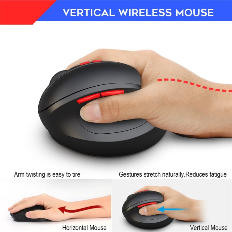 HXSJ T33 2.4GHz Ergonomic Optical Wireless Notebook PC Mouse (Black) - free shipping - PMC Jewellery - Order now!