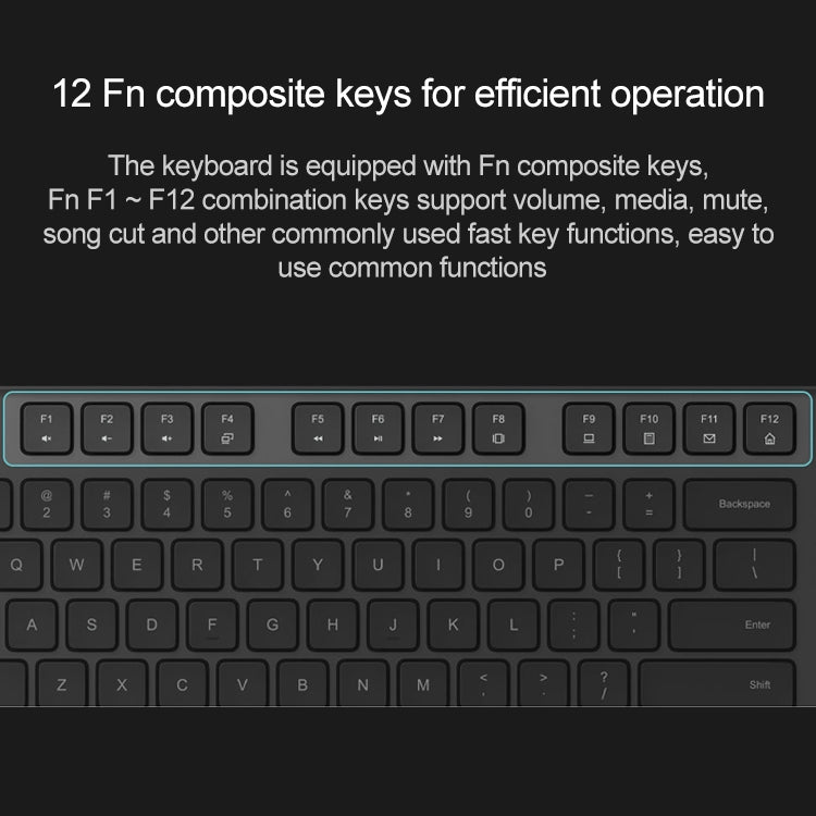 Original Xiaomi 2.4GHz Wireless Keyboard + Mouse Set 2 for Notebook Desktop Laptop(Black) - Wireless Keyboard by Xiaomi | Online Shopping South Africa | PMC Jewellery | Buy Now Pay Later Mobicred