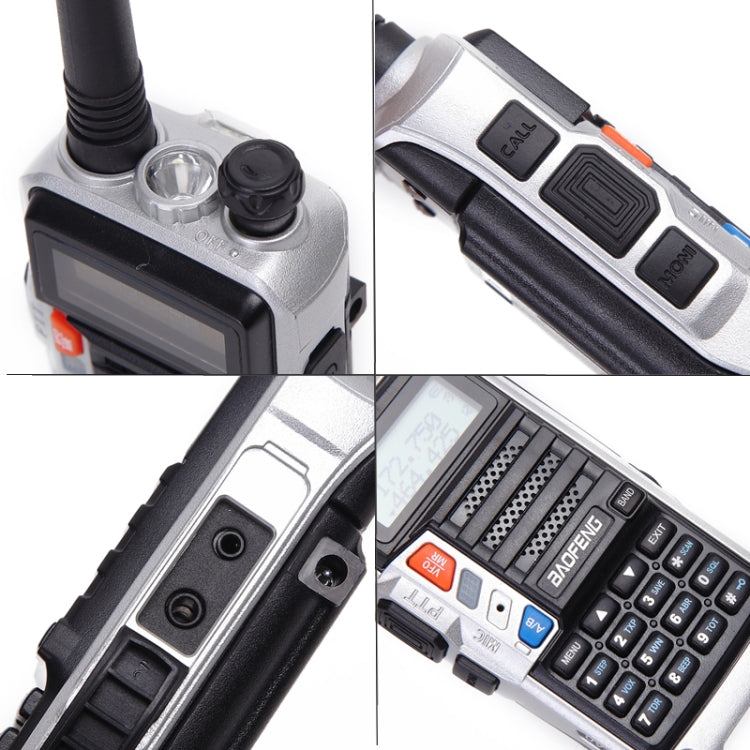 Baofeng BF-UV5R Plus S9 FM Interphone Handheld Walkie Talkie, US Plug (Silver) - Handheld Walkie Talkie by BAOFENG | Online Shopping South Africa | PMC Jewellery | Buy Now Pay Later Mobicred