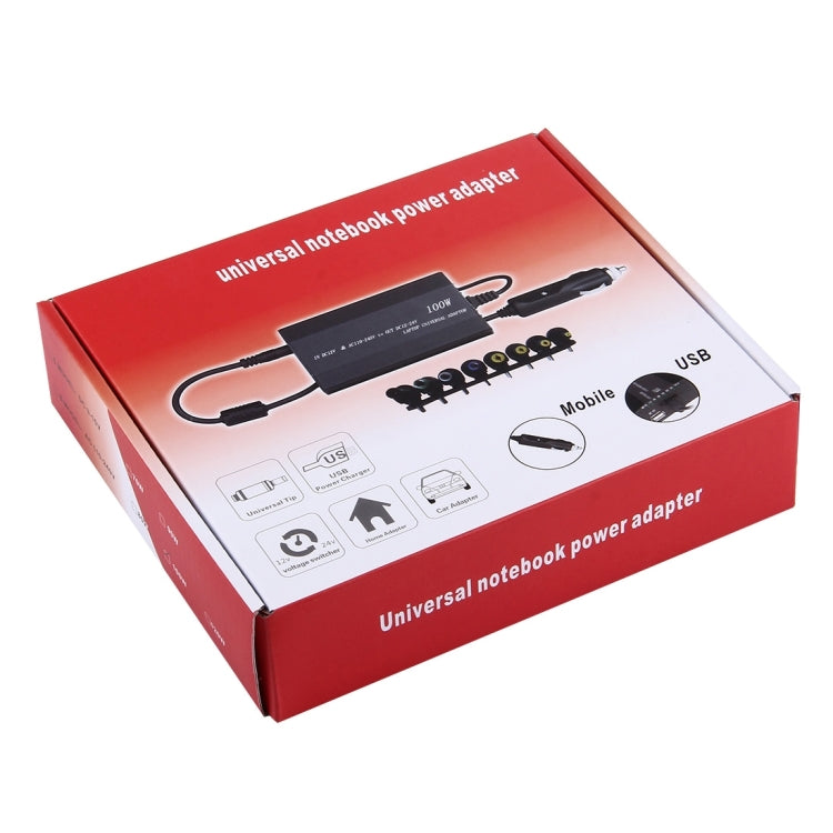 Laptop Notebook Power 100W Universal Charger with Car Charger & AC Power Adapter & 8 Power Adapters & 1 USB Port for Samsung, Sony, Asus, Acer, IBM, HP, DELL, AU Plug - Universal Power Adapter by PMC Jewellery | Online Shopping South Africa | PMC Jewellery | Buy Now Pay Later Mobicred