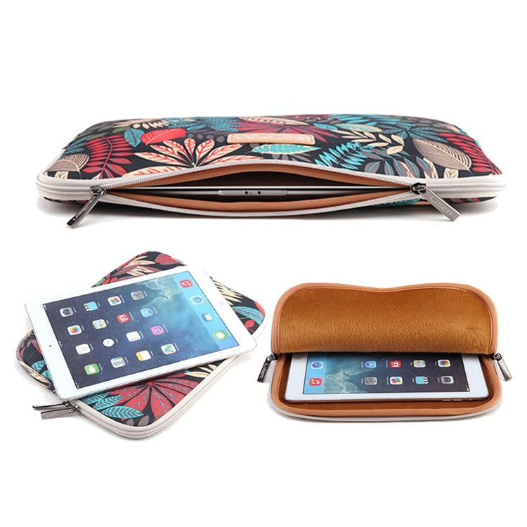 Lisen 12 inch Sleeve Case Colorful Leaves Zipper Briefcase Carrying Bag for iPad, Macbook, Samsung, Lenovo, Sony, DELL Alienware, CHUWI, ASUS, HP, 12 inch and Below Laptops / Tablets(White) - 12.1 inch by PMC Jewellery | Online Shopping South Africa | PMC Jewellery | Buy Now Pay Later Mobicred