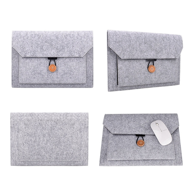 ND06 Multi-purpose Felt Button Laptop Inner Bag for 12.5 inch Laptop(Grey) - Other by PMC TechLife | Online Shopping South Africa | PMC TechLife | Buy Now Pay Later Mobicred