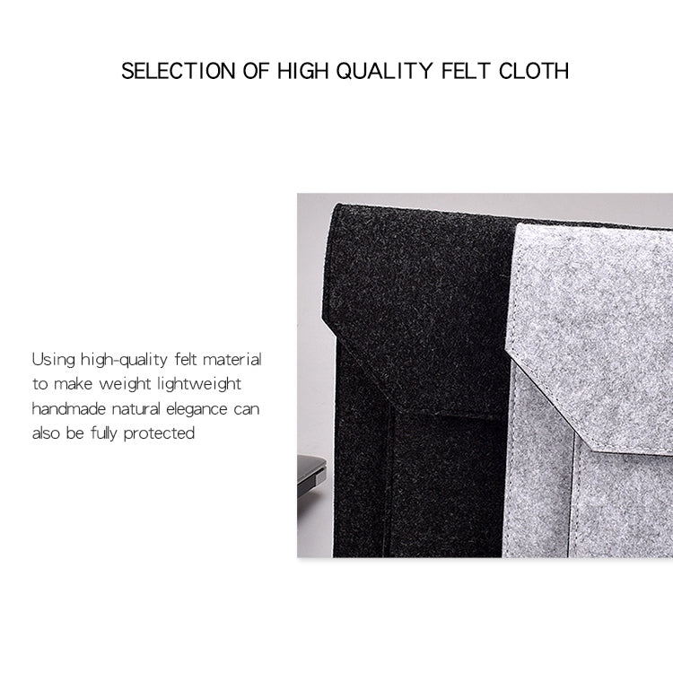ND06 Multi-purpose Felt Button Laptop Inner Bag for 12.5 inch Laptop(Grey) - Other by PMC TechLife | Online Shopping South Africa | PMC TechLife | Buy Now Pay Later Mobicred