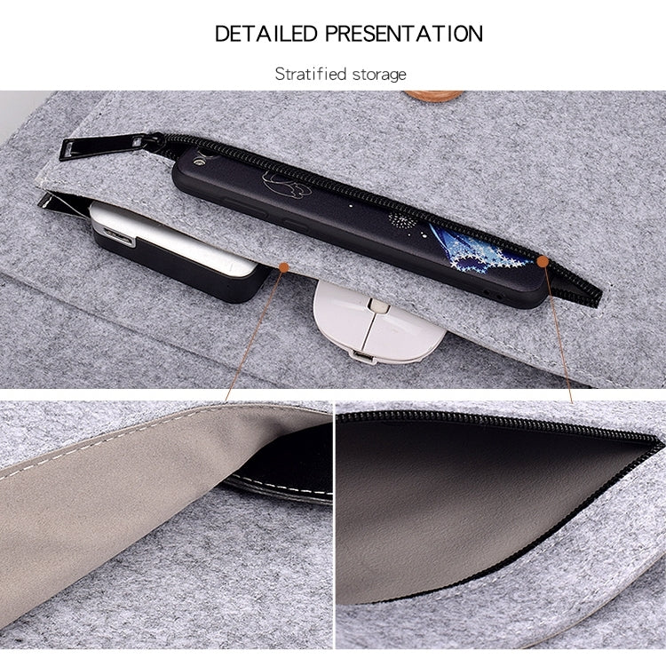 ND06 Multi-purpose Felt Button Laptop Inner Bag for 13.3 inch Laptop(Black) - 13.3 inch by PMC TechLife | Online Shopping South Africa | PMC TechLife | Buy Now Pay Later Mobicred