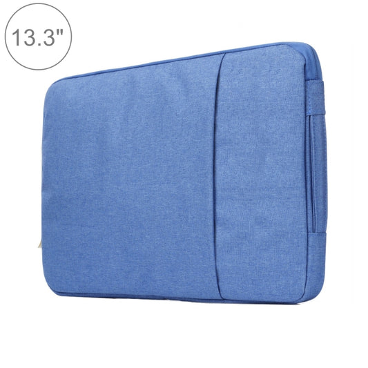 13.3 inch Universal Fashion Soft Laptop Denim Bags Portable Zipper Notebook Laptop Case Pouch for MacBook Air / Pro, Lenovo and other Laptops, Size: 35.5x26.5x2cm (Blue) - 13.3 inch by PMC Jewellery | Online Shopping South Africa | PMC Jewellery | Buy Now Pay Later Mobicred