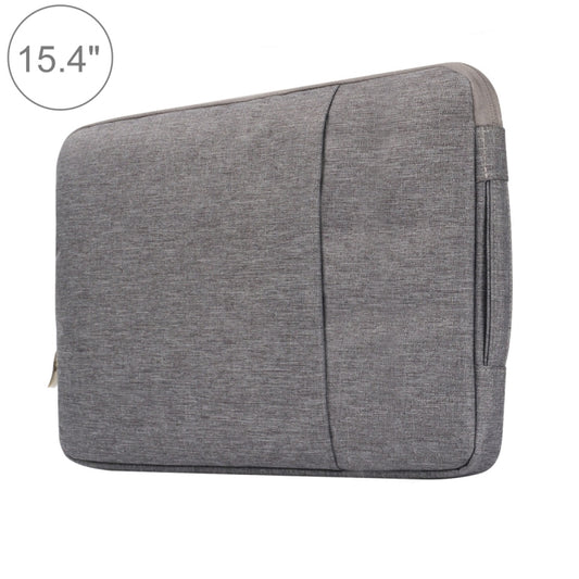 15.4 inch Universal Fashion Soft Laptop Denim Bags Portable Zipper Notebook Laptop Case Pouch for MacBook Air / Pro, Lenovo and other Laptops, Size: 39.2x28.5x2cm (Grey) - 15 inch by PMC Jewellery | Online Shopping South Africa | PMC Jewellery | Buy Now Pay Later Mobicred