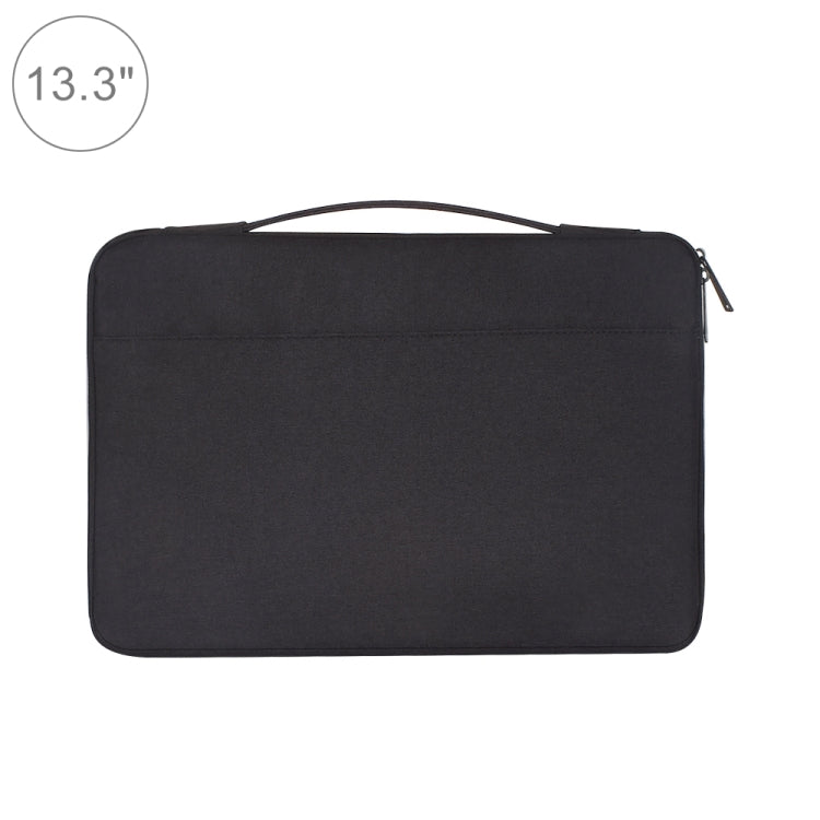 13.3 inch Fashion Casual Polyester + Nylon Laptop Handbag Briefcase Notebook Cover Case, For Macbook, Samsung, Lenovo, Xiaomi, Sony, DELL, CHUWI, ASUS, HP (Black) - 13.3 inch by PMC Jewellery | Online Shopping South Africa | PMC Jewellery | Buy Now Pay Later Mobicred