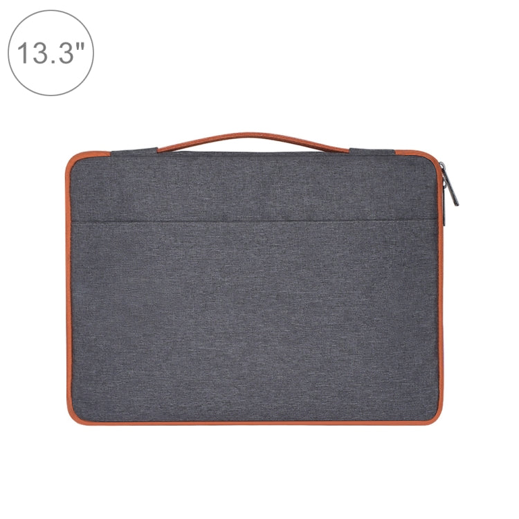 13.3 inch Fashion Casual Polyester + Nylon Laptop Handbag Briefcase Notebook Cover Case, For Macbook, Samsung, Lenovo, Xiaomi, Sony, DELL, CHUWI, ASUS, HP (Grey) - 13.3 inch by PMC Jewellery | Online Shopping South Africa | PMC Jewellery | Buy Now Pay Later Mobicred