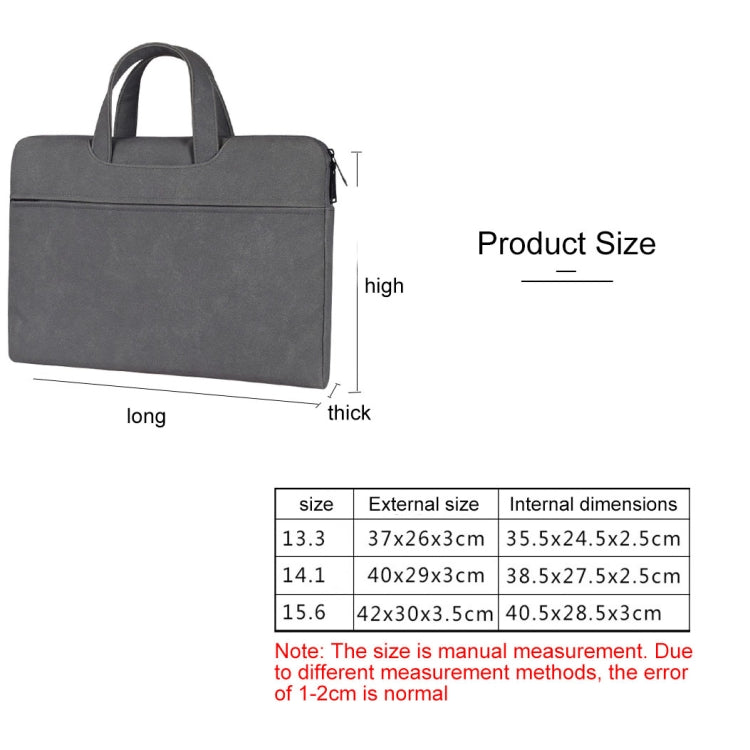 ST06 Waterproof PU Leather Zipper Hidden Portable Strap One-shoulder Handbag for 13.3 inch Laptops, with Suitcase Belt(Dark Gray) - 13.3 inch by PMC Jewellery | Online Shopping South Africa | PMC Jewellery | Buy Now Pay Later Mobicred