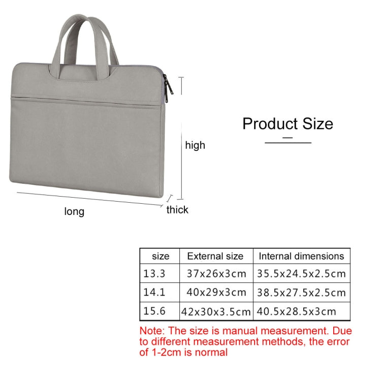 ST06 Waterproof PU Leather Zipper Hidden Portable Strap One-shoulder Handbag for 15.6 inch Laptops, with Suitcase Belt (Light Grey) - 15.6 - 17 inch by PMC Jewellery | Online Shopping South Africa | PMC Jewellery | Buy Now Pay Later Mobicred