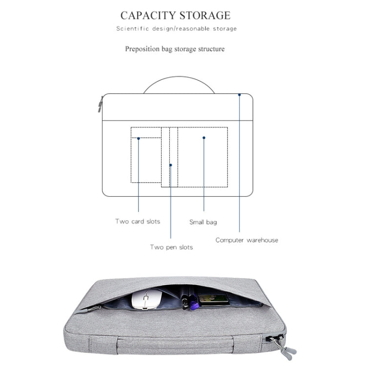 ND04 Oxford Cloth Waterproof Laptop Handbag for 13.3 inch Laptops, with Trunk Trolley Strap(Grey) - 13.3 inch by PMC Jewellery | Online Shopping South Africa | PMC Jewellery | Buy Now Pay Later Mobicred