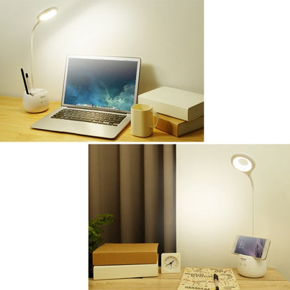 TGX-772 3-grade Brightness Touch Dimmer LED Desk Lamp, 28 LEDs Flexible Goose Neck Hollow Ring Design Eye Protection Light with Pen Holder / Small Night Light Function - Desk Lamps by PMC Jewellery | Online Shopping South Africa | PMC Jewellery | Buy Now Pay Later Mobicred