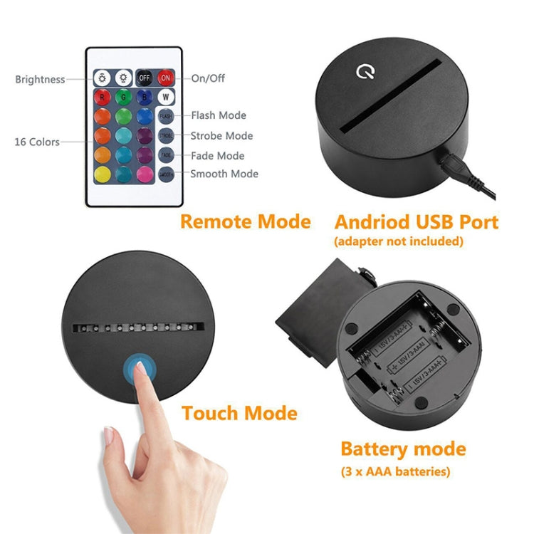 Baseball Sport Shape 3D Colorful LED Vision Light Table Lamp, USB Touch Version - Novelty Lighting by PMC TechLife | Online Shopping South Africa | PMC TechLife | Buy Now Pay Later Mobicred