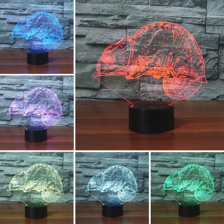Chameleon Shape 3D Colorful LED Vision Light Table Lamp, Charging Touch Version - Novelty Lighting by PMC TechLife | Online Shopping South Africa | PMC TechLife | Buy Now Pay Later Mobicred