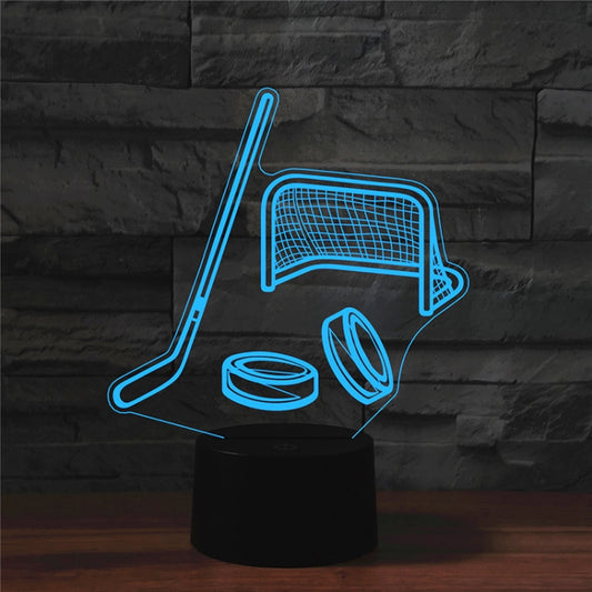 Ice Hockey Shape 3D Colorful LED Vision Light Table Lamp, USB Touch Version - Novelty Lighting by PMC Jewellery | Online Shopping South Africa | PMC Jewellery | Buy Now Pay Later Mobicred