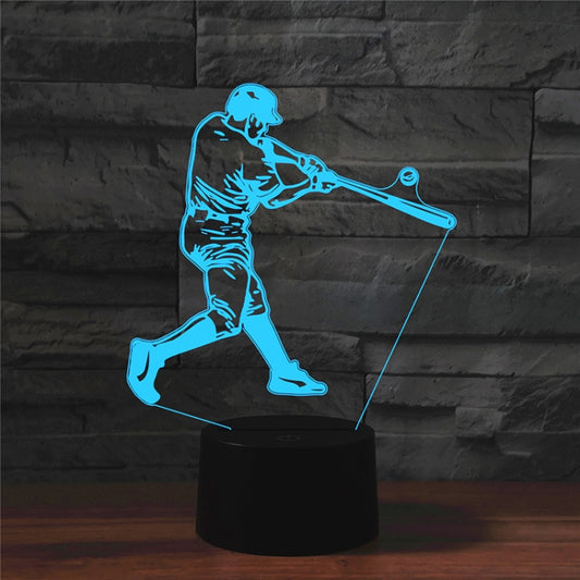 Playing Baseball Shape 3D Colorful LED Vision Light Table Lamp, 16 Colors Remote Control Version - Novelty Lighting by PMC Jewellery | Online Shopping South Africa | PMC Jewellery | Buy Now Pay Later Mobicred