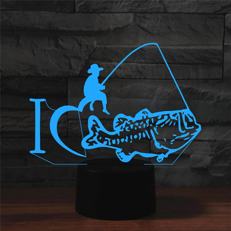 Fishing Shape 3D Colorful LED Vision Light Table Lamp, Charging Touch Version - Novelty Lighting by PMC TechLife | Online Shopping South Africa | PMC TechLife | Buy Now Pay Later Mobicred