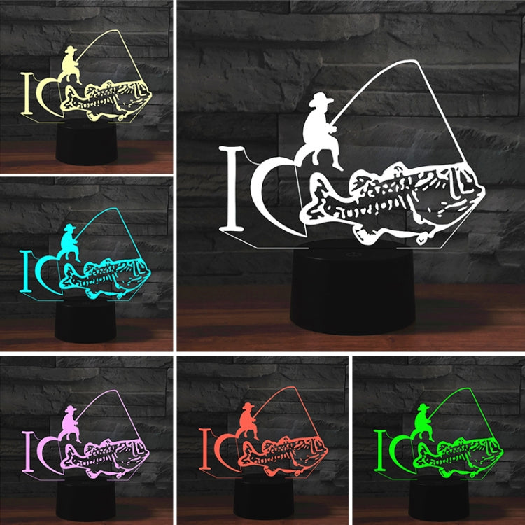 Fishing Shape 3D Colorful LED Vision Light Table Lamp, Crack Touch Version - Novelty Lighting by PMC TechLife | Online Shopping South Africa | PMC TechLife | Buy Now Pay Later Mobicred