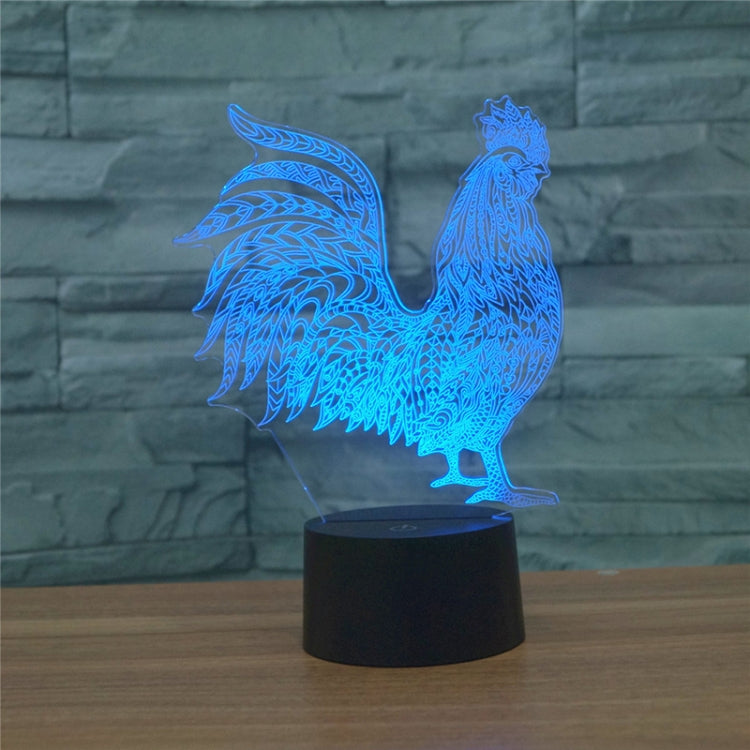 Cock Shape 3D Colorful LED Vision Light Table Lamp, Charging Touch Version - Novelty Lighting by PMC TechLife | Online Shopping South Africa | PMC TechLife | Buy Now Pay Later Mobicred