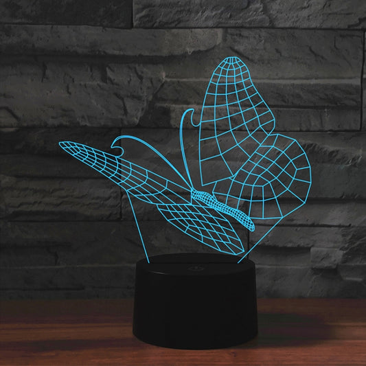 Butterfly Shape 3D Colorful LED Vision Light Table Lamp, USB Touch Version - Novelty Lighting by PMC Jewellery | Online Shopping South Africa | PMC Jewellery | Buy Now Pay Later Mobicred