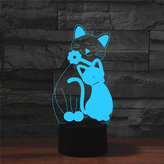 Cat Shape 3D Colorful LED Vision Light Table Lamp, Crack Touch Version - Novelty Lighting by PMC Jewellery | Online Shopping South Africa | PMC Jewellery | Buy Now Pay Later Mobicred