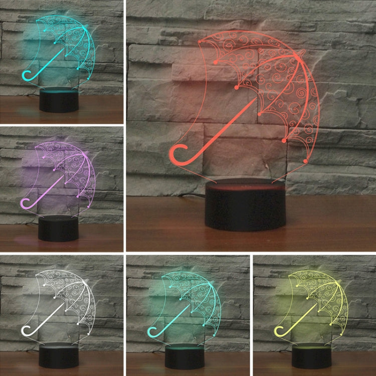 Umbrella Shape 3D Colorful LED Vision Light Table Lamp, USB & Battery Version - Novelty Lighting by PMC TechLife | Online Shopping South Africa | PMC TechLife | Buy Now Pay Later Mobicred