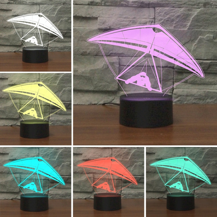 Hang Glider Shape 3D Colorful LED Vision Light Table Lamp, USB & Battery Version - Novelty Lighting by PMC TechLife | Online Shopping South Africa | PMC TechLife | Buy Now Pay Later Mobicred