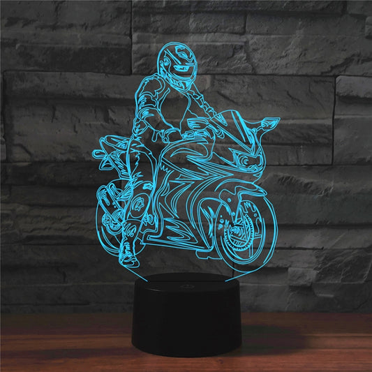 Motorcycle Shape 3D Colorful LED Vision Light Table Lamp, USB Touch Version - Novelty Lighting by PMC Jewellery | Online Shopping South Africa | PMC Jewellery | Buy Now Pay Later Mobicred