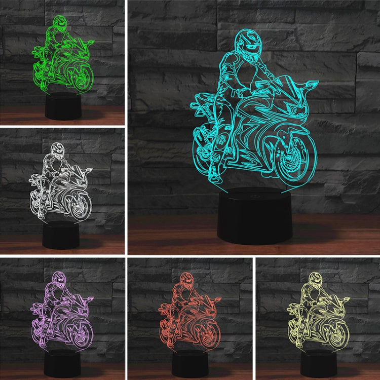 Motorcycle Shape 3D Colorful LED Vision Light Table Lamp, Crack Touch Version - Novelty Lighting by PMC TechLife | Online Shopping South Africa | PMC TechLife | Buy Now Pay Later Mobicred