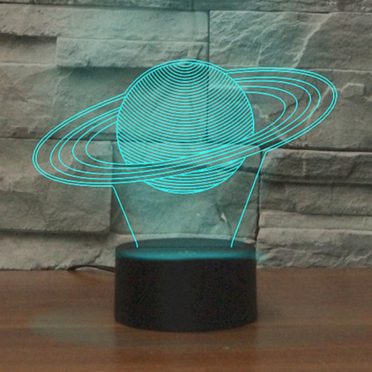 Saturn Shape 3D Colorful LED Vision Light Table Lamp, Charging Touch Version - Novelty Lighting by PMC Jewellery | Online Shopping South Africa | PMC Jewellery | Buy Now Pay Later Mobicred