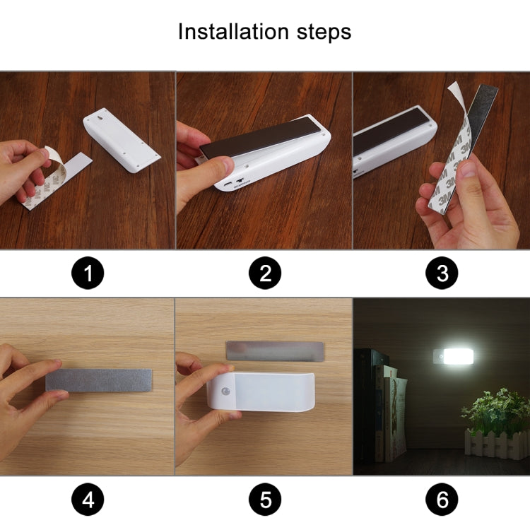 PIR Human Body Motion Sensor White Light LED Night Light, 1W 12 LEDs 240 LM USB Charging, Sensor Distance: 3m, DC 5V - Sensor LED Lights by PMC TechLife | Online Shopping South Africa | PMC TechLife | Buy Now Pay Later Mobicred
